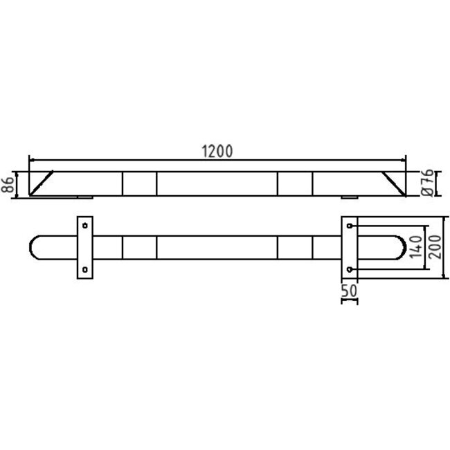 Beschermbeugel Vloerbalk Ø 76 x 86 mm – Stalen Aanrijdbeveiliging Geel/Zwart