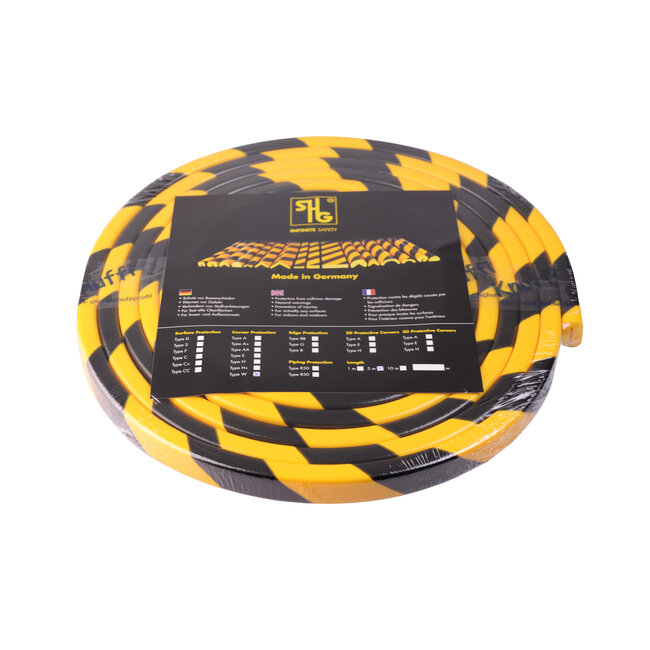 Hoekbescherming schuimrubber flexibel - Type W 26 x 14 mm