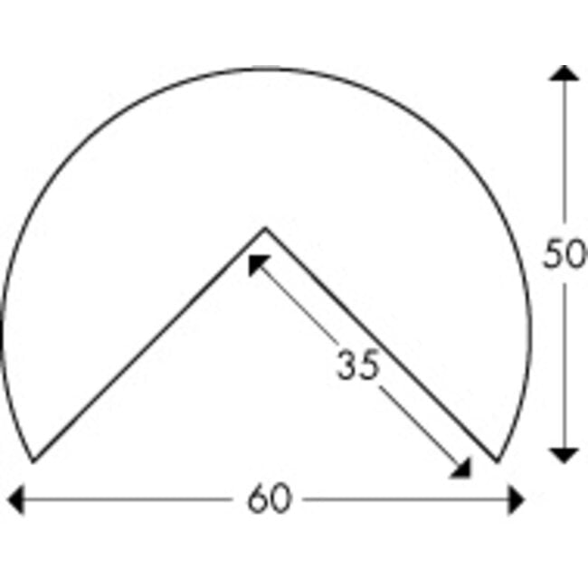 Hoekbeschermer schuimrubber - Type A+ Ø60mm