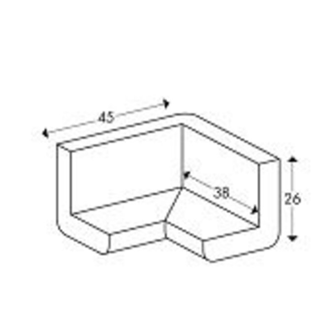 Schuimrubber hoekstuk stootbeschermer type E | 2-zijdig
