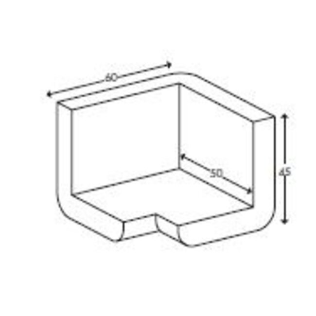 Schuimrubber hoekstuk stootbeschermer type H | 2-zijdig