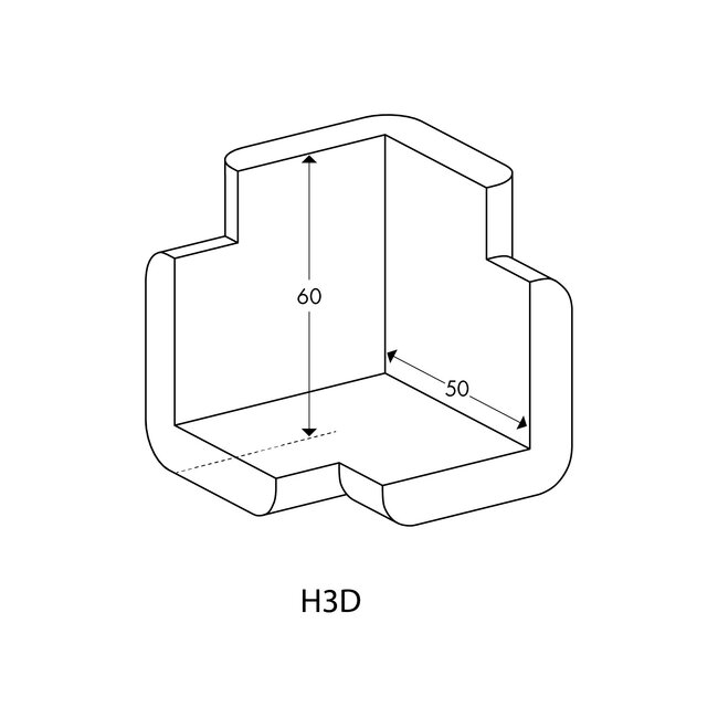 Schuimrubber hoekstuk stootbeschermer type H | 3-zijdig