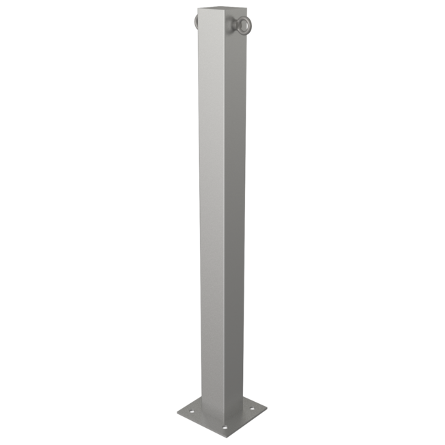 Afzetpaal blank 70 x 70 mm met grondanker of bodemplaat