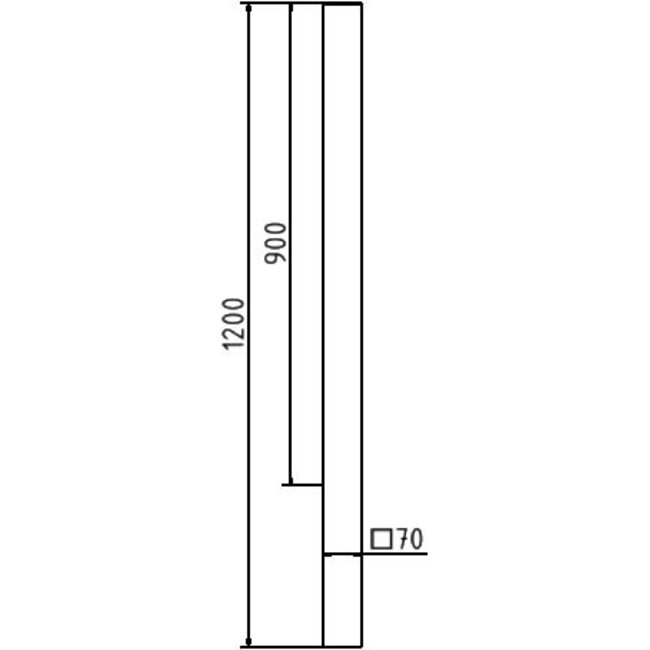 Afzetpaal 70 x 70 mm neerklapbaar met driekantslot of cilinderslot