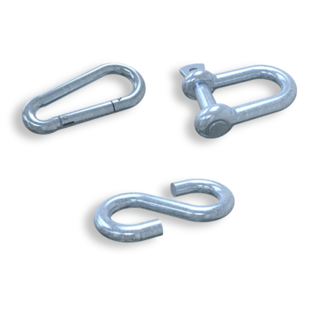 Verschillende sluithaken voor kettingen  / kettingpalen