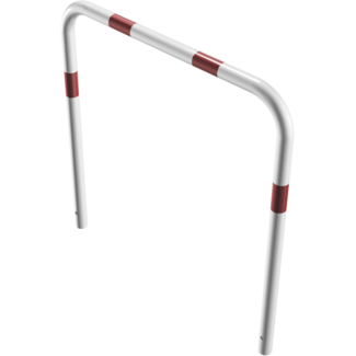 Geleidehek Ø48 mm rood/wit gepoedercoat | Betonmontage