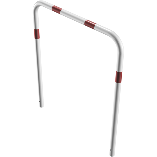 Geleidehek Ø48 mm rood/wit gepoedercoat | Betonmontage