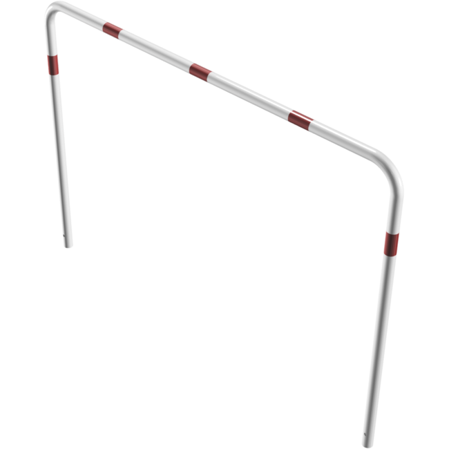Geleidehek Ø48 mm rood/wit gepoedercoat | Betonmontage