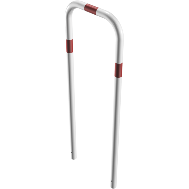 Geleidehek Ø48 mm rood/wit gepoedercoat | Betonmontage