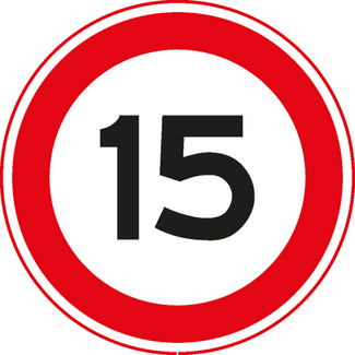 RVV verkeersbord A01-15 | Snelheidsbord | 15 Km/h