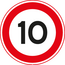 RVV verkeersbord A01-10 | Snelheidsbord | 10 km/h