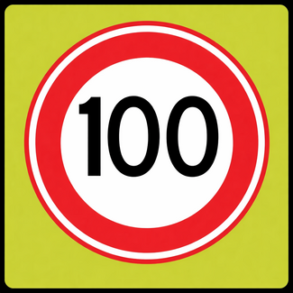 RVV verkeersbord A01-100F | Snelheidsbord| 100 km/h