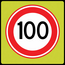 RVV verkeersbord A01-100F | Snelheidsbord| 100 km/h