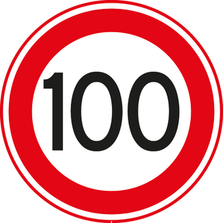 RVV verkeersbord A01-100 | Snelheidsbord | 100 km/h