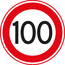 RVV verkeersbord A01-100 | Snelheidsbord | 100 km/h