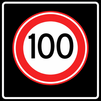 RVV verkeersbord A01-100S | Snelheidsbord | 100 km/h