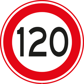 RVV verkeersbord A01-120 | Snelheidsbord | 120 km/h