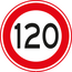 RVV verkeersbord A01-120 | Snelheidsbord | 120 km/h