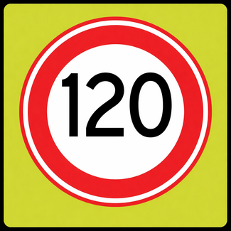RVV verkeersbord A01-120F | Snelheidsbord | 120 km/h
