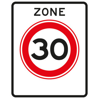 Traffictotaal RVV verkeersbord A01-30ZB | Snelheids-/zonebord | 30 Km/h