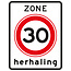 RVV verkeersbord A01-30ZBH | Snelheids-/zonebord | 30 Km/h