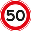 Traffictotaal RVV verkeersbord A01-50| Snelheidsbord | 50 km/h