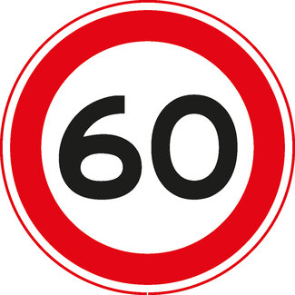 Traffictotaal RVV verkeersbord A01-60| Snelheidsbord | 60 km/h