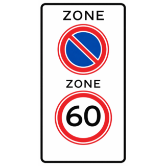 RVV verkeersbord A01-60E01ZB | Snelheids-/zonebord | 60 Km/h