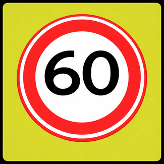 RVV verkeersbord A01-60F | Snelheidsbord | 60 km/h
