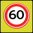 RVV verkeersbord A01-60F | Snelheidsbord | 60 km/h