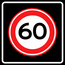 Traffictotaal RVV verkeersbord A01-60S| Snelheidsbord | 60 km/h