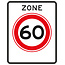 Traffictotaal RVV verkeersbord A01-60ZB | Snelheids-/zonebord | 60 Km/h