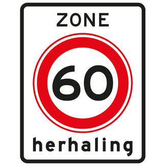 RVV verkeersbord A01-60ZBH | Snelheids-/zonebord | 60 Km/h