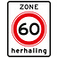 Traffictotaal RVV verkeersbord A01-60ZBH | Snelheids-/zonebord | 60 Km/h