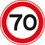 RVV verkeersbord A01-70 | Snelheidsbord | 70 km/h