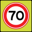 Traffictotaal RVV verkeersbord A01-70F| Snelheidsbord | 70 km/h