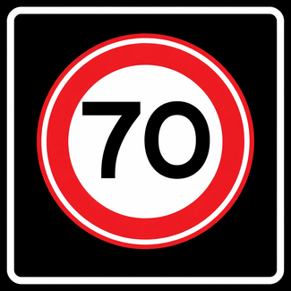 Traffictotaal RVV verkeersbord A01-70S| Snelheidsbord | 70 km/h