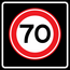 RVV verkeersbord A01-70S | Snelheidsbord | 70 km/h