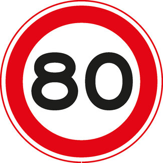 Traffictotaal RVV verkeersbord A01-80| Snelheidsbord | 80 km/h