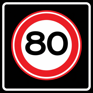 RVV verkeersbord A01-80S | Snelheidsbord | 80 km/h