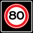 RVV verkeersbord A01-80S | Snelheidsbord | 80 km/h