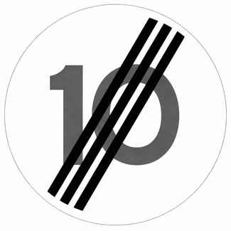 Traffictotaal RVV verkeersbord A02-10| Einde max. snelheid | 10 km/h