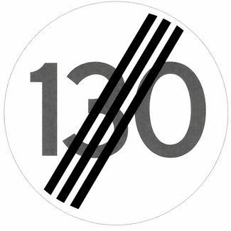 RVV verkeersbord A02-130 | Einde max. snelheid | 130 km/h