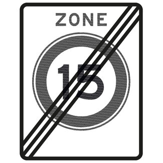 Traffictotaal RVV verkeersbord A02-15ZE| Einde zone/max. snelheid | 15 km/h