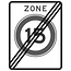 RVV verkeersbord A02-15ZE | Einde zone/max. snelheid | 15 km/h