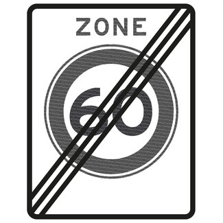 RVV verkeersbord A01-60ZE | Snelheids-/zonebord | 60 Km/h