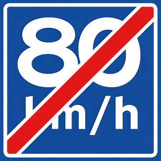 RVV verkeersbord A05-80 | Adviessnelheidsbord | 80 km/h