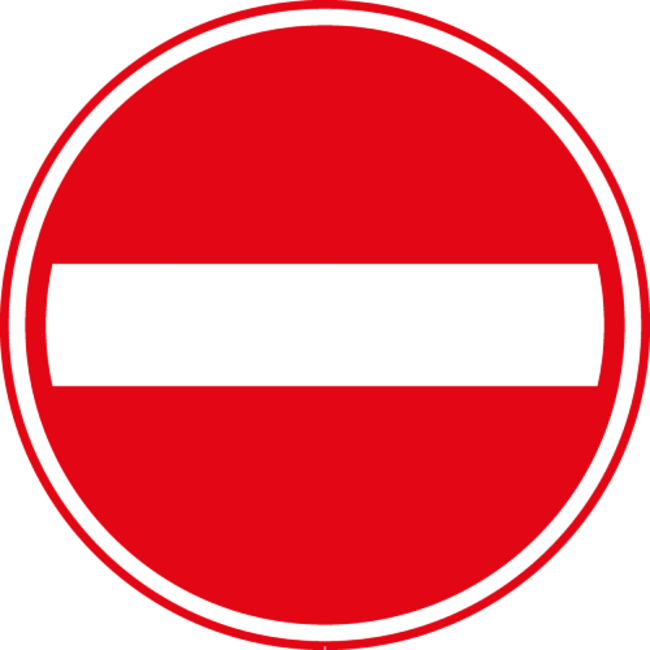 Gesloten verklaring verkeersborden