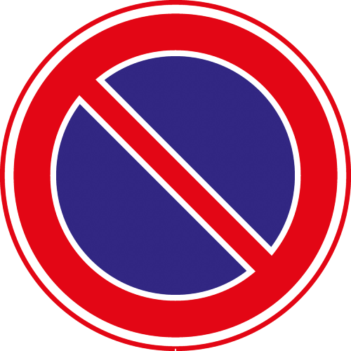 Parkeerborden niet parkeren of stilstaan