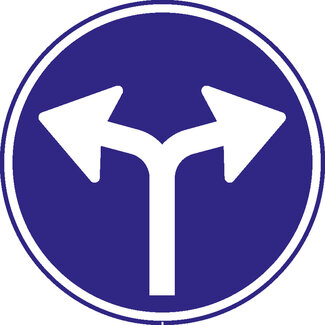 RVV verkeersbord D07 | Rijrichtingsbord | Splitsing links/rechts